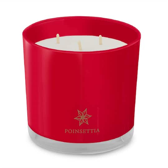 Root Candles Poinsettia 3-Wick Scented Beeswax Blend Candle